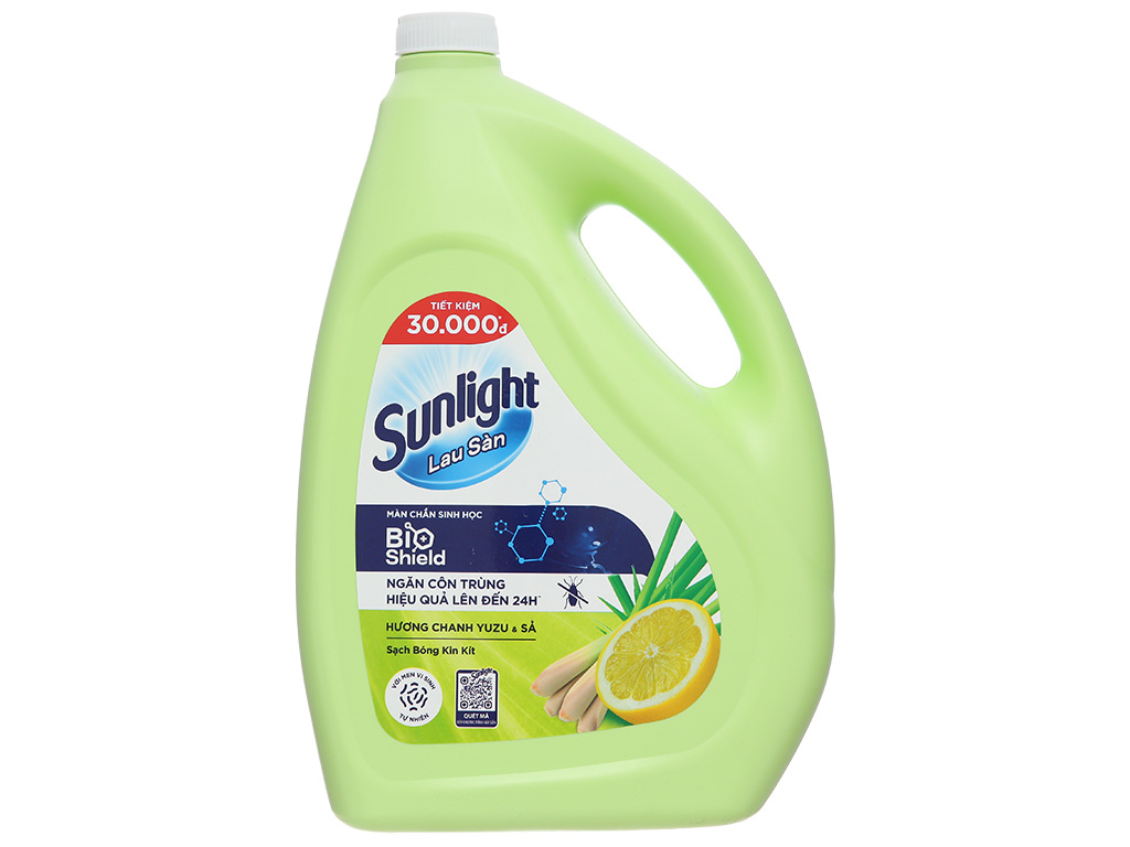 Sunlight floor cleaner Bioshield yuzu lemon & lemongrass 3.6kg Can - Clean, fresh and deodorized
