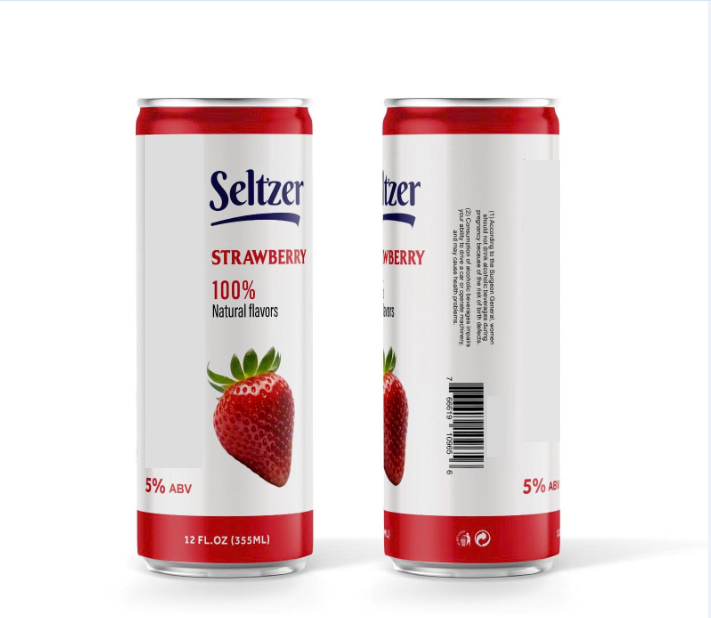 BeeEco Seltzer Strawberry 355ml 100% Natural Flavor