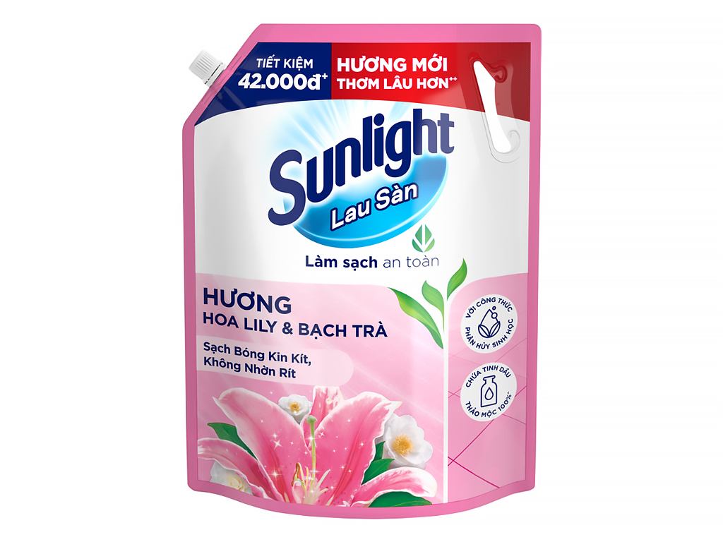Sunlight Floor Cleaner Lily & White Tea Scent 3.6kg Bag - Clean, naturally fragrant