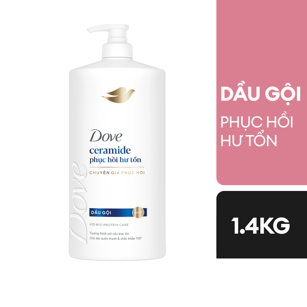 Dove Shampoo Ceramide Damage Repair 1400gx6 Bottles help strengthen the protective barrier