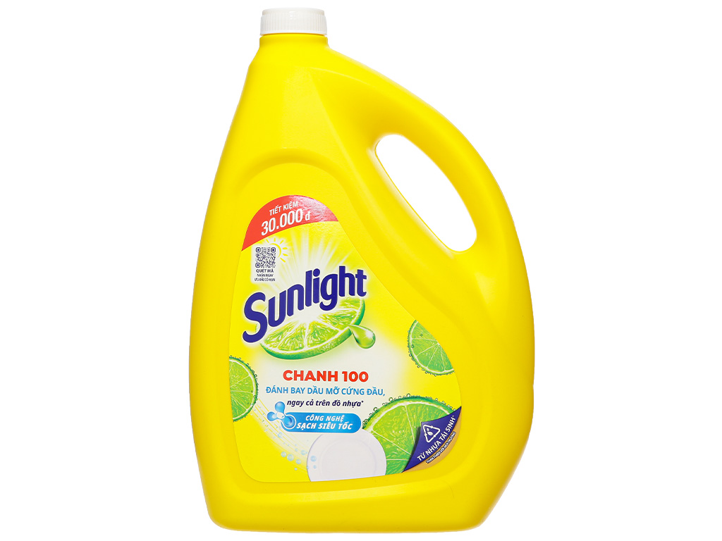 Sunlight Dishwashing Liquid Detergent Lemon 100 Bottle 3.6kg Grease Removal