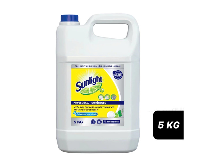 Sunlight Professional Dishwashing Liquid Detergent Lemon100 Bottle 5kg Removes stubborn grease