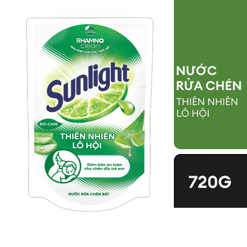 Sunlight Dishwashing Liquid Detergent Natural Mineral Salts & Aloe Vera Bag 720g helps kill bacteria effectively 5 2 17