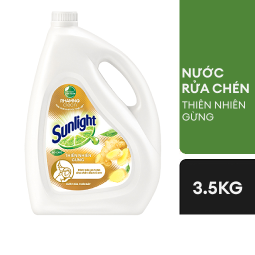 Sunlight Dishwashing Liquid Detergent Natural Ginge Bottle 3.5kg Removes all stubborn grease stains 4 2 19