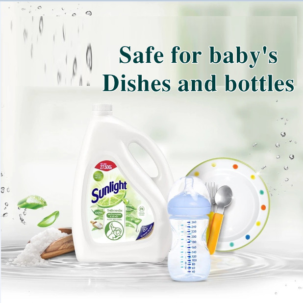 Sunlight Dishwashing Liquid Detergent Natural Mineral Salts & Aloe Vera Bottle 3.5kg helps kill bacteria effectively 3 2 53