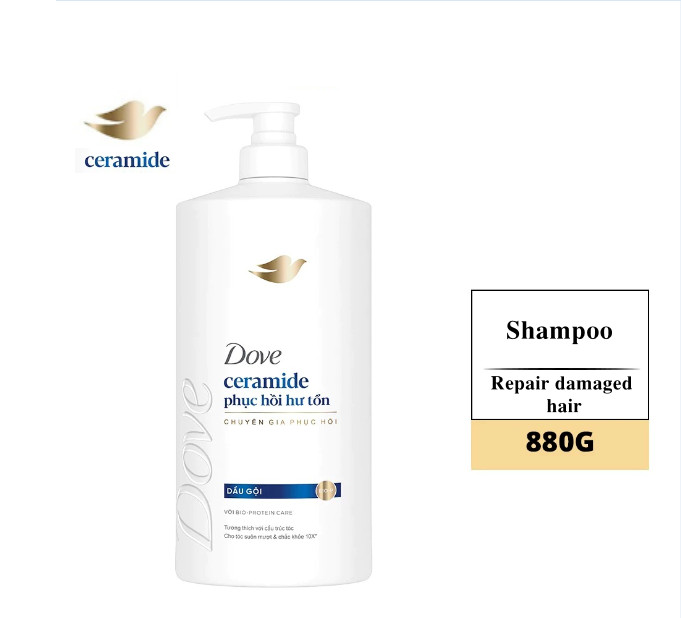 Dove Shampoo Ceramide Damage Repair 880g x8 Bottles help strengthen the protective barrier