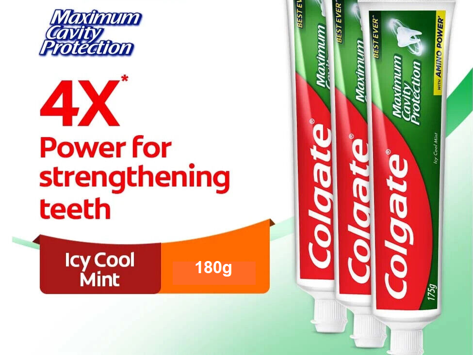 Colgate Toothpaste Cavity Protection strongteeth Icy Cool mint 180g 4 3 17