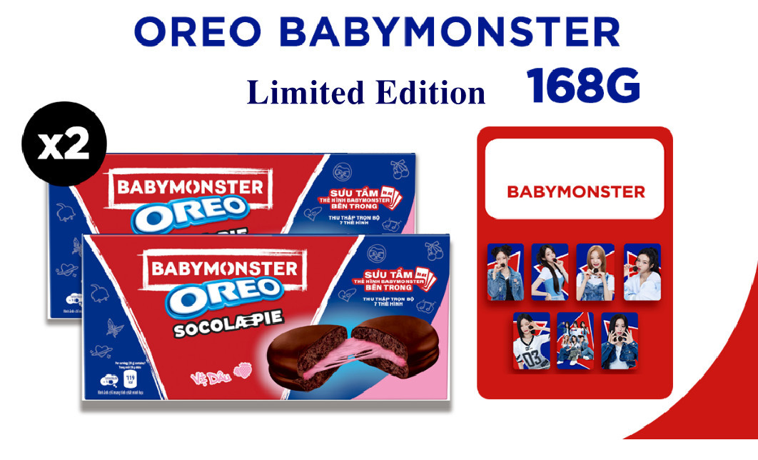 Oreo Babymonster Socola-Pie Strawberry 168g Limited Edition delicious, rich in flavor