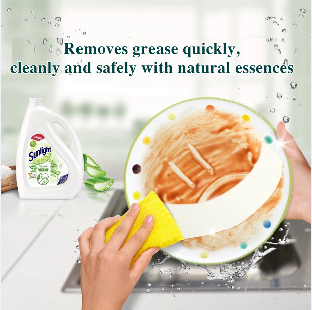 Sunlight Dishwashing Liquid Detergent Natural Mineral Salts & Aloe Vera Bottle 3.5kg helps kill bacteria effectively 4 3 41