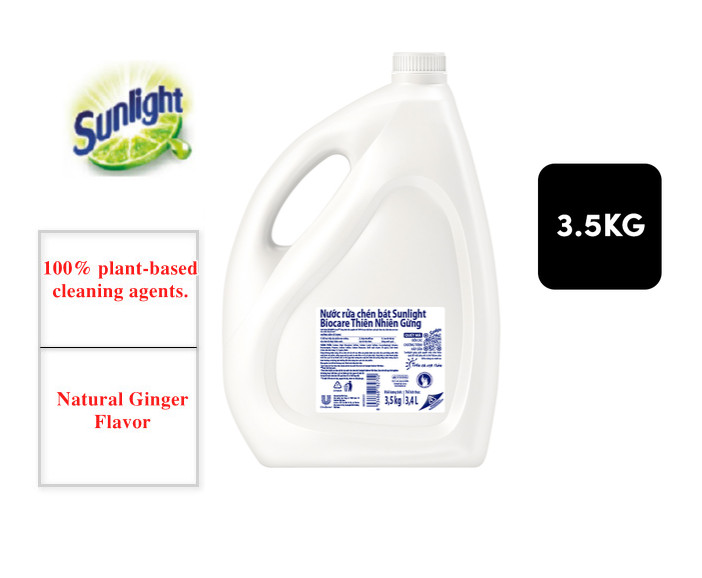 Sunlight Dishwashing Liquid Detergent Natural Ginge Bottle 3.5kg Removes all stubborn grease stains 5 3 47
