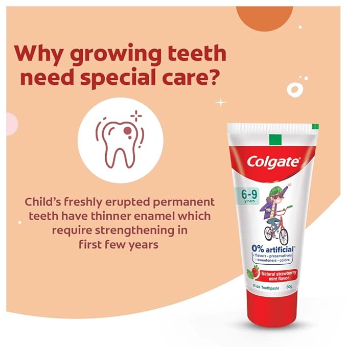 Colgate Toothpaste Kids Free From 6-9 Years Old 80g, 12pcs/ pack, 4 packs/ case 3 3 65