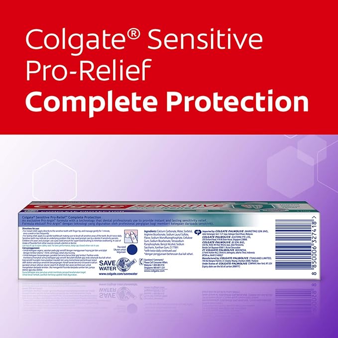 Colgate toothpaste sensitive Pro Relief complete protection 110g, 6pcs/ pack, 4 packs/ Case 3 3 74