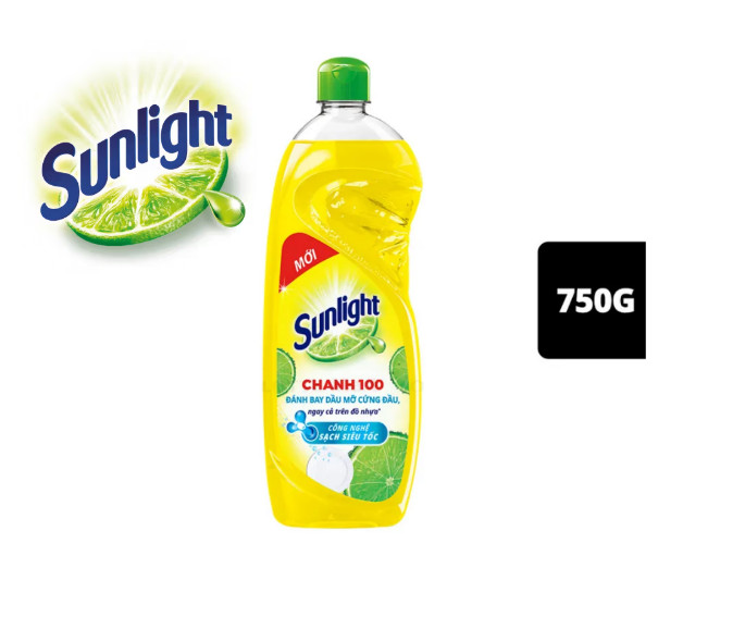 Sunlight Dishwashing Liquid Detergent Lemon 100 Bottle 750g Grease Removal