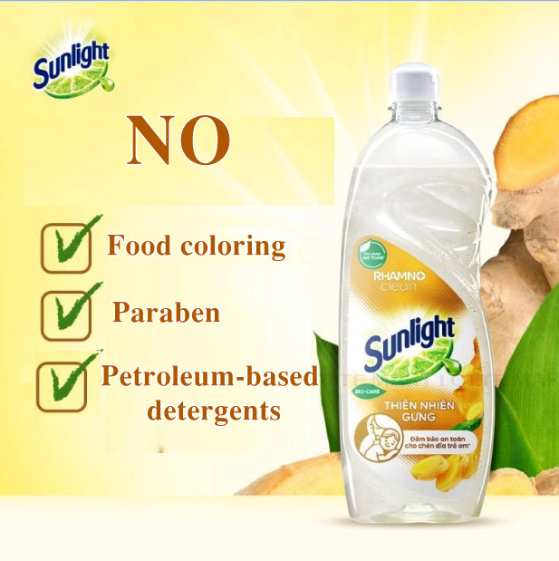 Sunlight Dishwashing Liquid Detergent Natural Ginge Bottle 750g Removes all stubborn grease stains