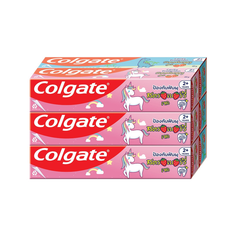 Colgate Toothpaste Kids Dinosaur and Unicorn strawberry flavor 40g ( 6 Dinosaur & 6Unicorn/ Pack) 12pcs/ pack, 12 packs/ case 3 4 38
