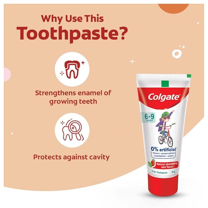 Colgate Toothpaste Kids Free From 6-9 Years Old 80g, 12pcs/ pack, 4 packs/ case 4 4 48