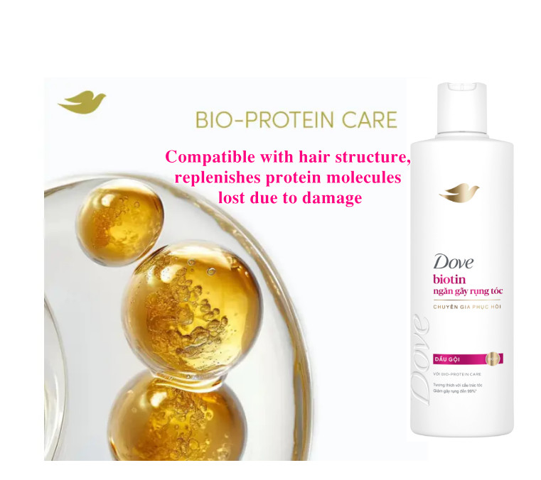 Dove Shampoo Biotin Anti Hair Fall 300g x12 Bottles Suitable for weak and brittle hair 3 4 53