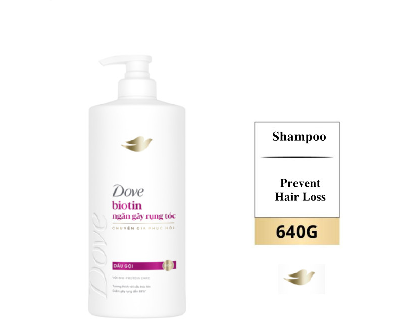 Dove Shampoo Biotin Anti Hair Fall 640g x8 Bottles Suitable for weak and brittle hair
