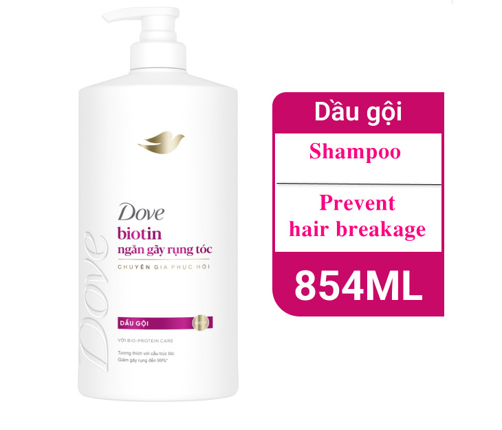 Dove Shampoo Biotin Anti Hair Fall 880g x8 Bottles Suitable for weak and brittle hair