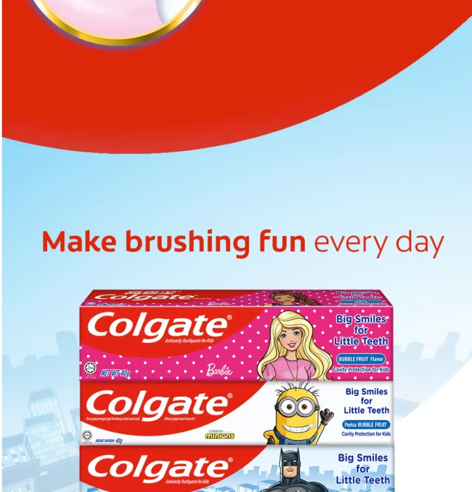 Colgate Toothpaste Kids Mix Case Batman & Barbie 40g (3 Batman & 3 Barbie/ Pack), 6pcs/ pack, 6 packs/ case 4 4