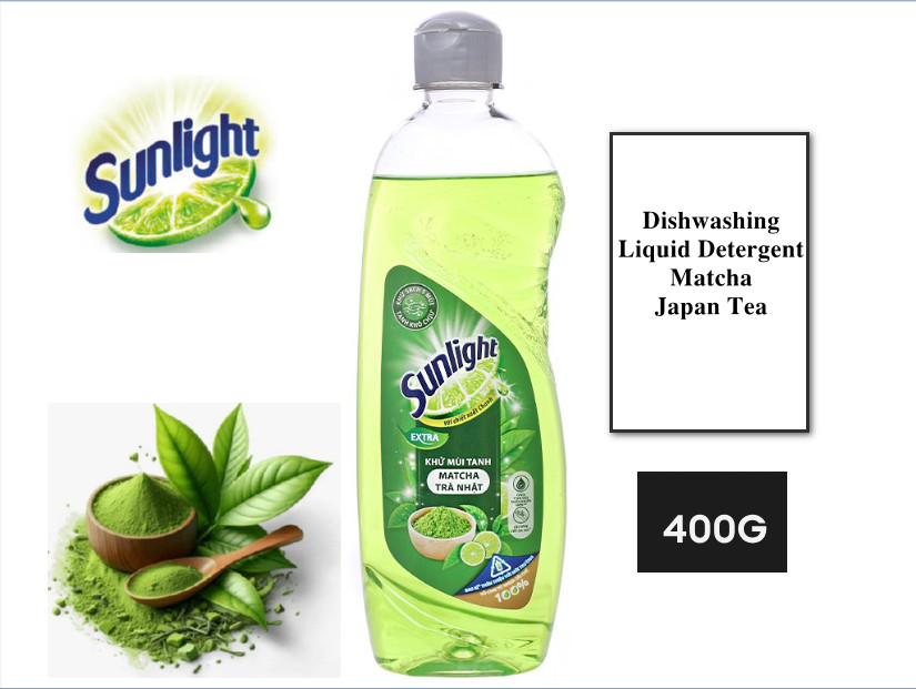 Sunlight Dishwashing Liquid Detergent Matcha Japan Tea Bottle 400g Eliminate fishy smell