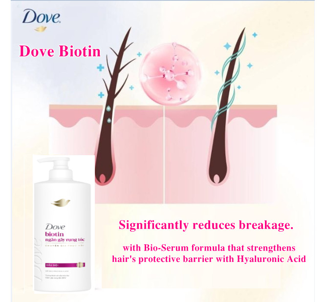 Dove Shampoo Biotin Anti Hair Fall 640g x8 Bottles Suitable for weak and brittle hair 6 6 23