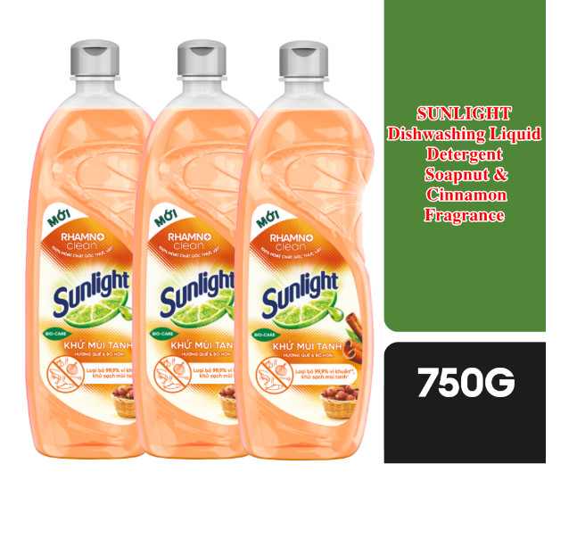 Sunlight Dishwashing Liquid Detergent Soapnut & Cinnamon Fragrance Bottle 750g Removes all stubborn grease stains 6 7 6