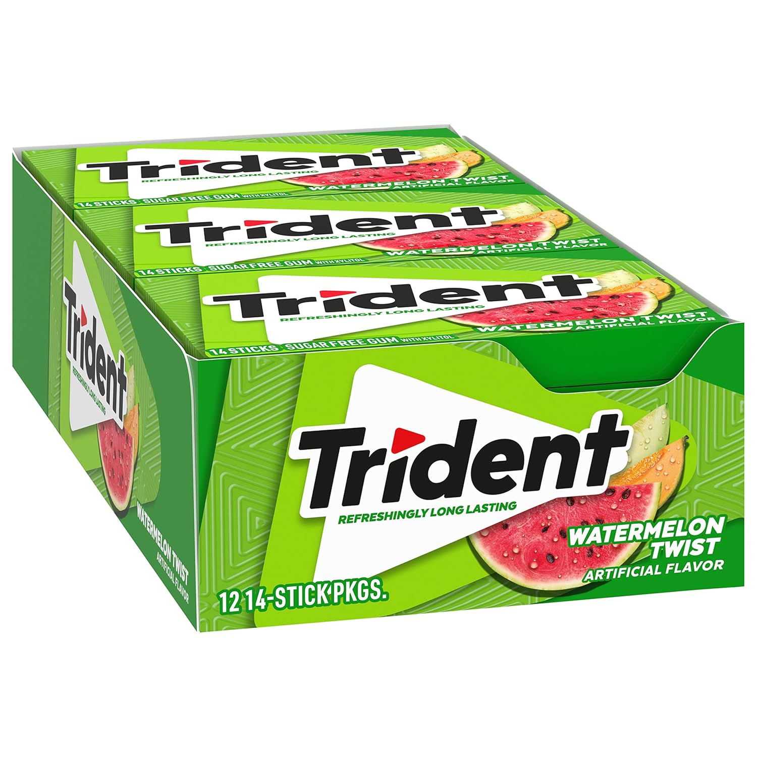 Trident Pocket Pack Watermelon Sugar Free 12pcs/ box, 72 Boxes/ Case