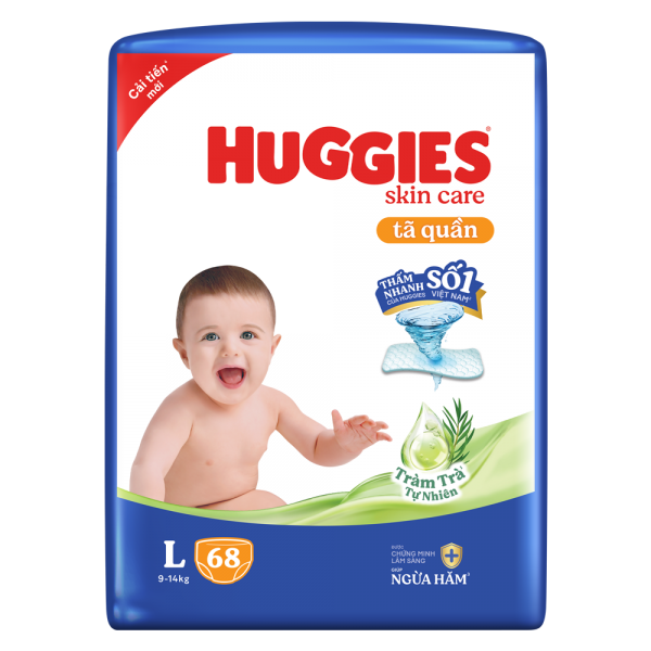 Huggies Dry Super Jumbo Skin Care From 9-14 kg L68 x 3bags