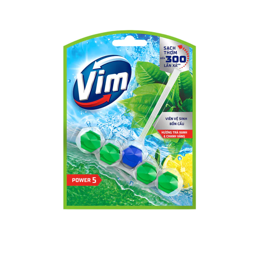 Vim Toilet Cleaner Tablets Power 5 Green Tea Lemon Scent 50g x 9 pack