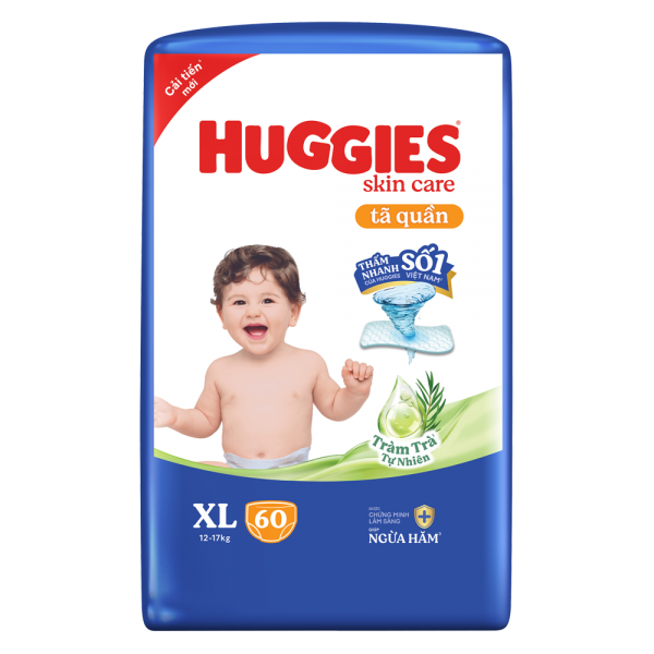 Huggies Dry Super Jumbo Skin Care From 12-17 kg XL60 x 3bags