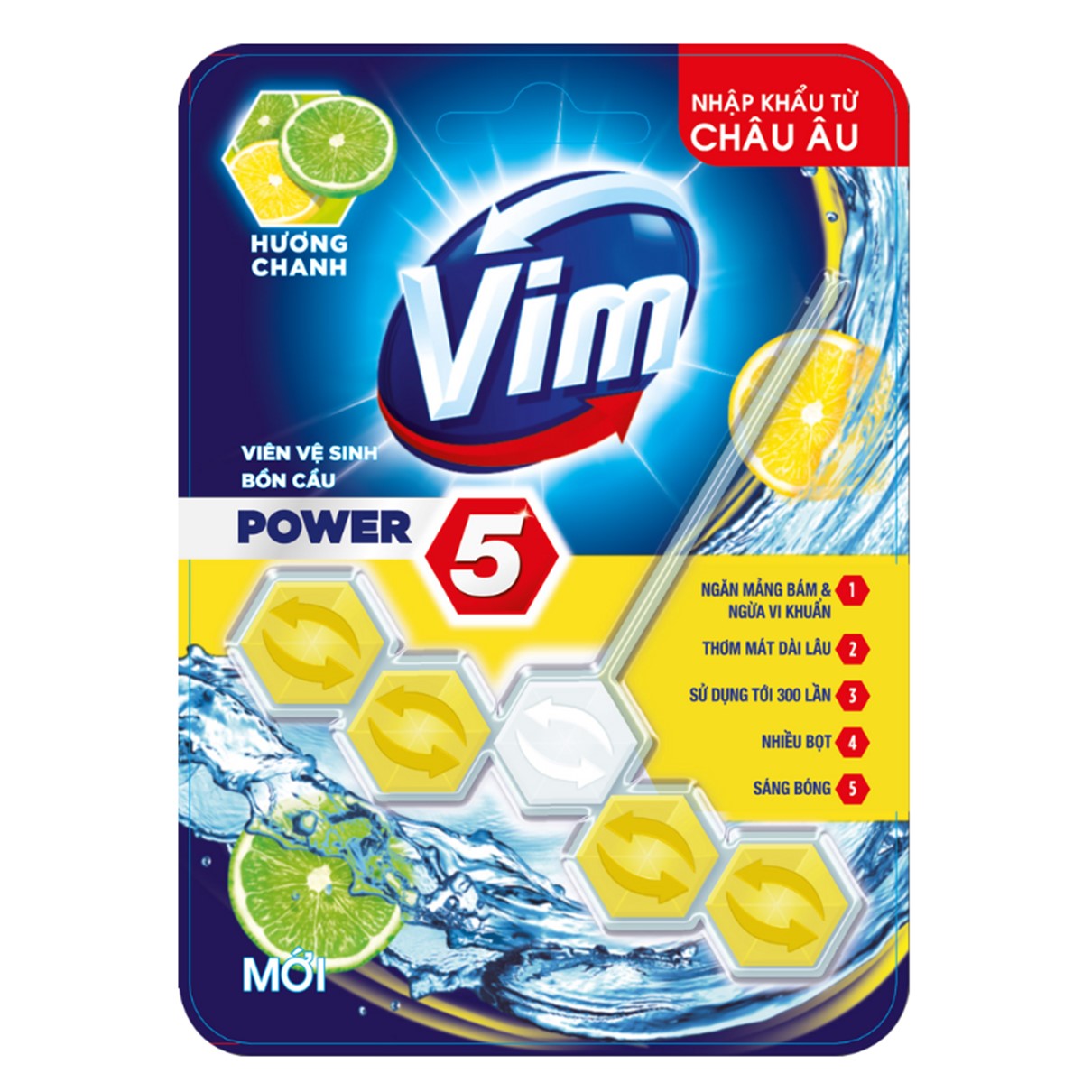Vim Toilet Cleaner Tablets Power 5 Lemon Scent 50g x 9 Pack