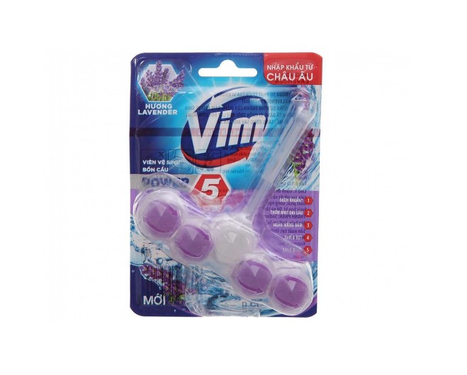 Vim Toilet Cleaner Tablets Power 5 Lavender Scent 50g x 9 Pack