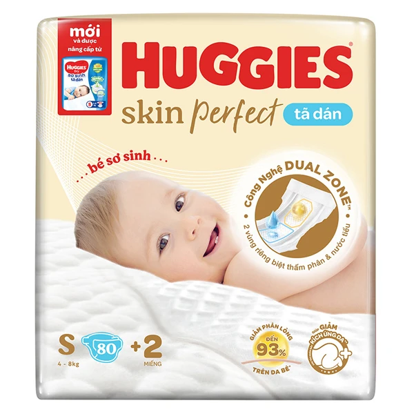 Huggies Diapers Skin Perfect From 4-8kg S80 x 3bags