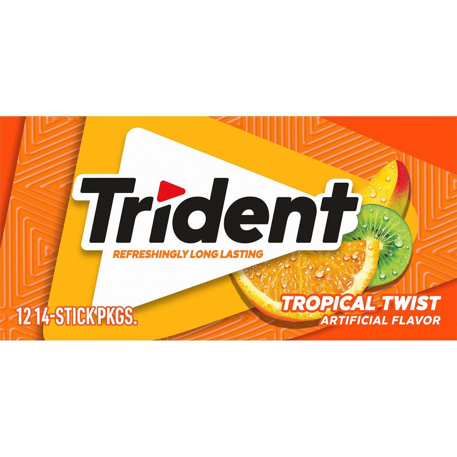 Trident Pocket Pack Tropical Twist Sugar Free 12pcs box, 72 Boxes Case