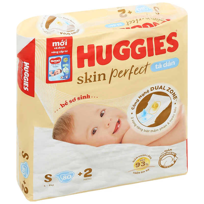 Huggies Diapers Skin Perfect From 4-8kg S80 x 3bags 3 3 5