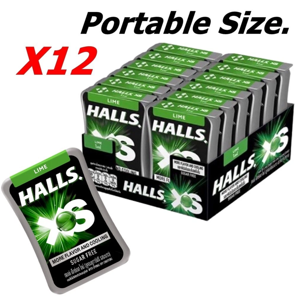 Halls XS Lime Sugar Free 12.6g/ Box, 288 Boxes/ Case 4 3