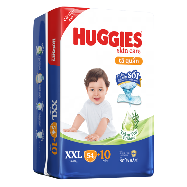 Huggies Dry Super Jumbo Skin Care Over 15 kg XXL54 x 3bags 6 6 1