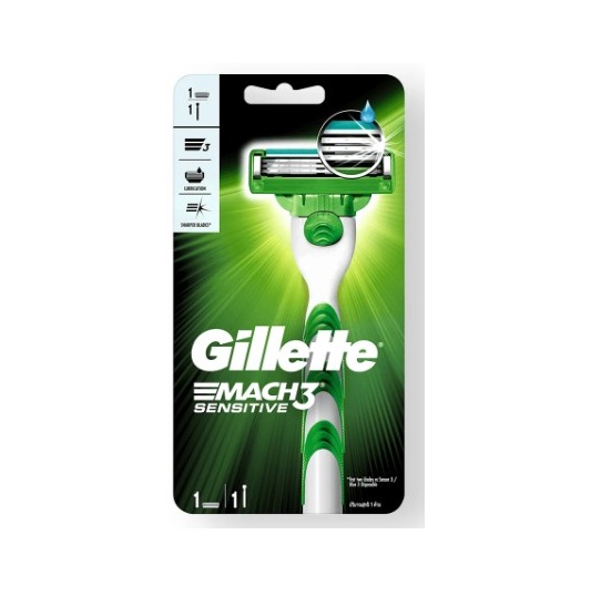 Gillette Mach3 Sensitive - 1 pcs/pack, 6 packs/box, 5 boxes/case