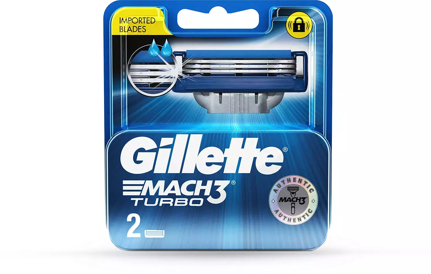 Gillette Blade Mach3 Turbo 2S Blade - 2 pcs/pack, 12 packs/box, 6 boxes/case