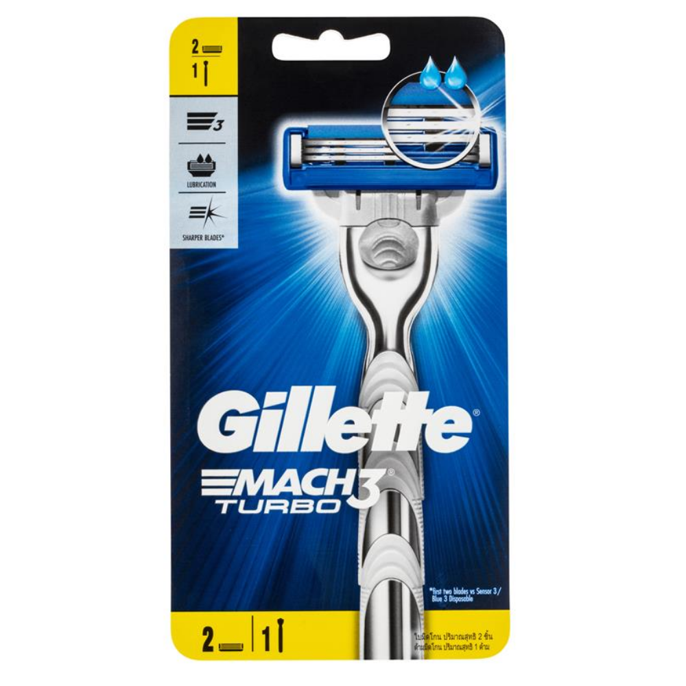 Gillette Razor Mach3 Turbo 3D 2UP - 1 pcs/ pack, 4 packs/ box, 9 boxes/ case