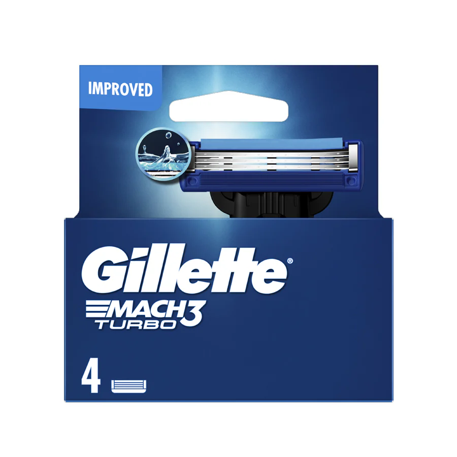 Gillette Blade Mach3 Turbo 4S Blade - 4 pcs/pack, 12 packs/box, 6 boxes/case