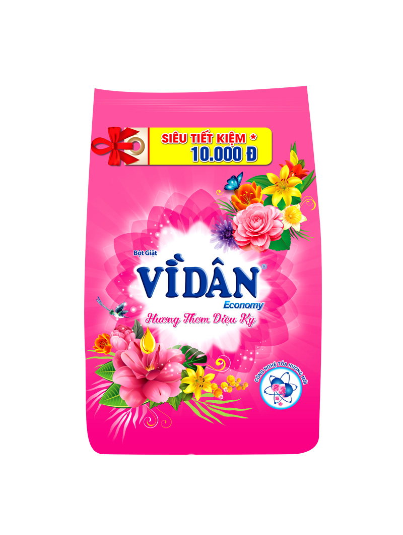Vi Dan Economy Powder Detergent 3kg x 5 Bags White and clean as new