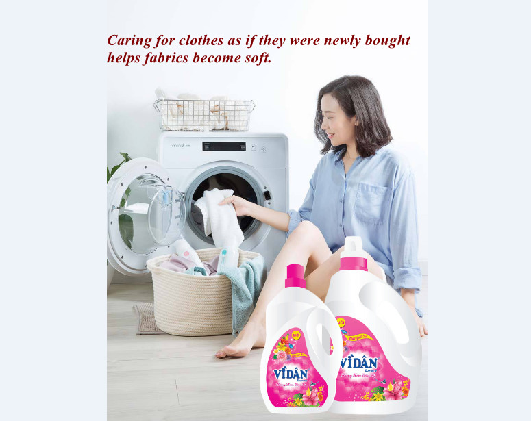 Vi Dan Economy Fabric Softener 5kg x 3 Bottles Clothes won't fade in color