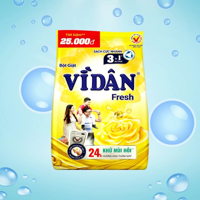 Vi Dan Fresh Powder Detergent 5.5kg x 3 bags White and clean as new