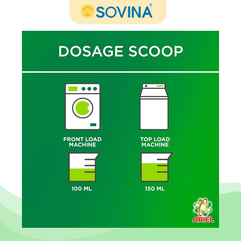 Ariel Liquid Detergent Front Load 10X Cleaning Power 1.37kg x 9 Bags 4 3 15