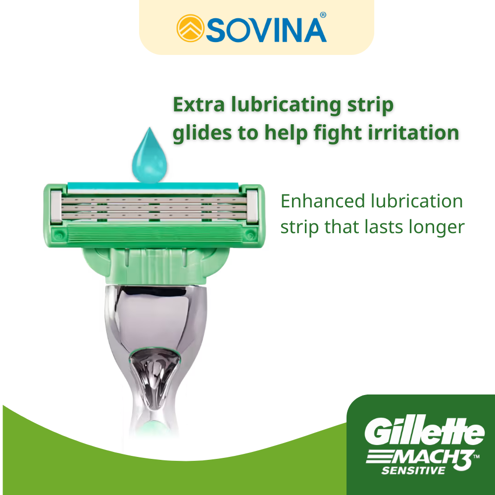 Gillette Mach3 Sensitive - 1 pcs/pack, 6 packs/box, 5 boxes/case 3 3 3