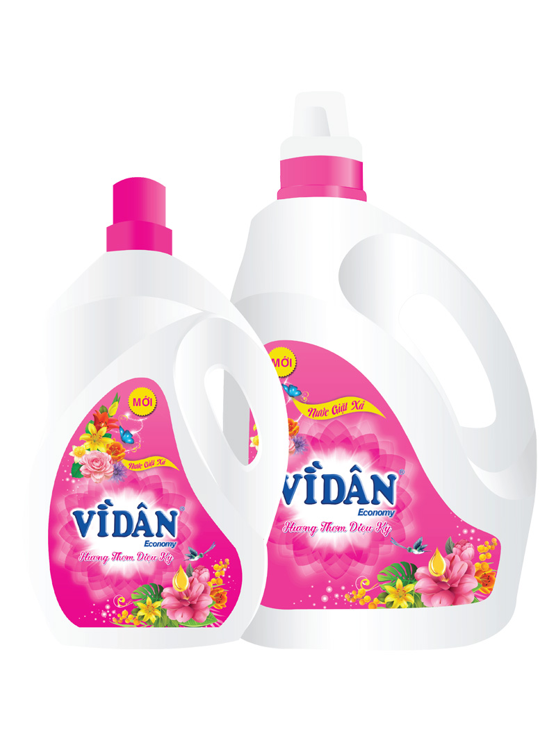 Vi Dan Economy Fabric Softener 3.8kg x 4 Bottles Clothes won't fade in color