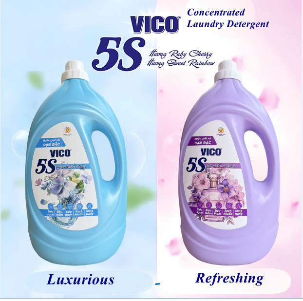 Vico 5S Liquid Detergent 4.5kg x 3 Bottles Comprehensive solution for laundry