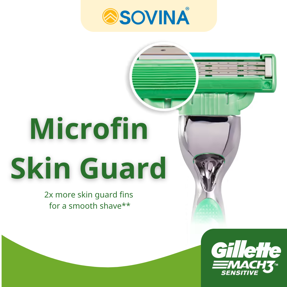 Gillette Mach3 Sensitive - 1 pcs/pack, 6 packs/box, 5 boxes/case 4 4 5